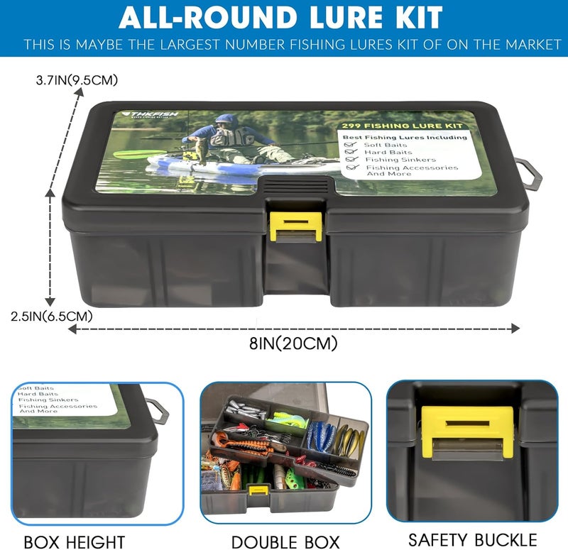 THKFISH Fishing Lures Kit, Bass Fishing Gear Kit for Freshwater Tackle Box with Tackle Included Topwater Baits, Swimbaits, Frog, Fsihing Bait Accessories Gift for Men - Image 5